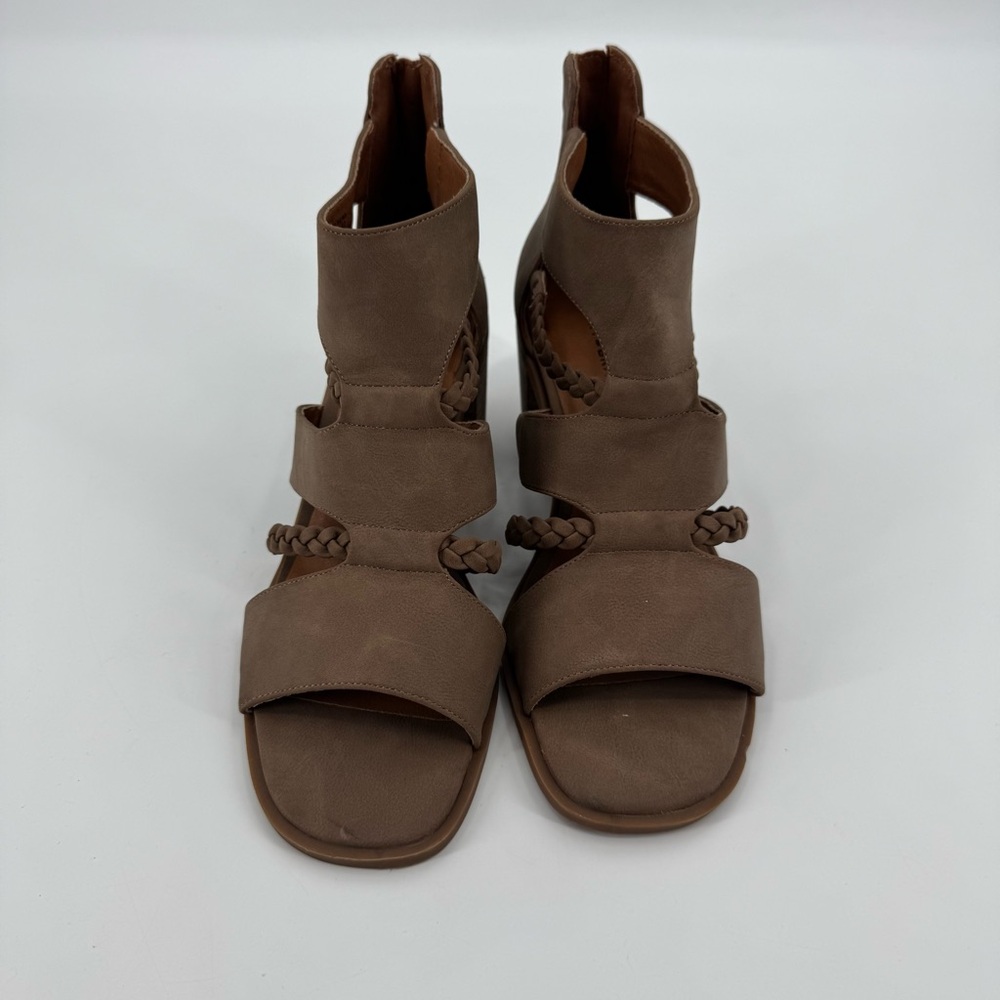 Lucky Brand Women's Brown Caged Braided Strap Block Heel Tulina Sandals Size 9 - Picture 5 of 10